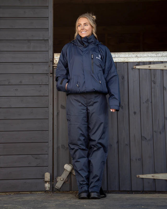 EQUIDRY Waterproof Trousers Fleece Lined Women's Navy