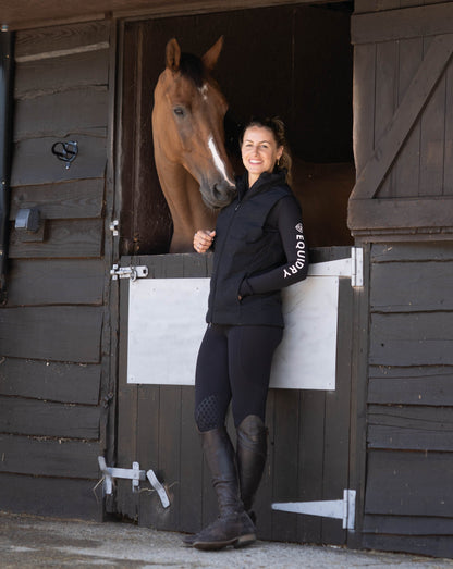 Women's Equidry Torrent Padded Gilet Black - Lightweight Equestrian Riding Vest