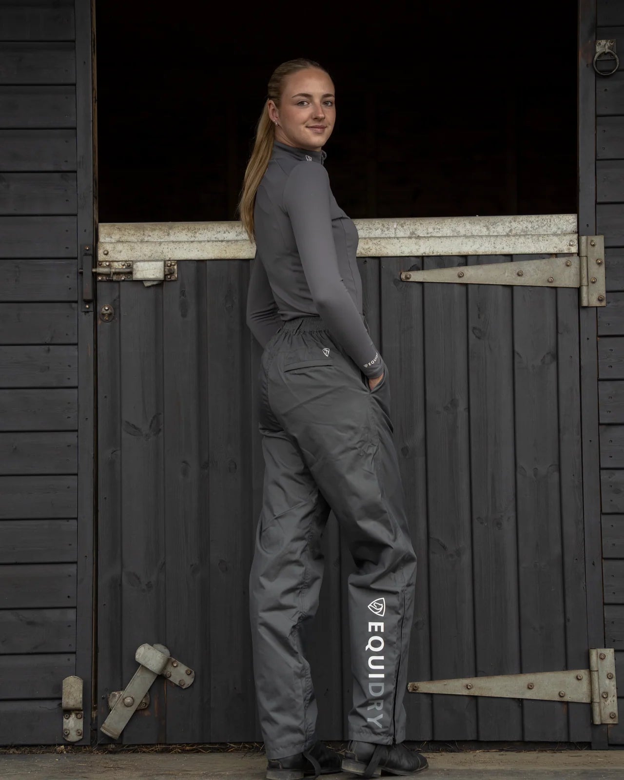 EQUIDRY Waterproof Trousers Fleece Lined Women's Grey