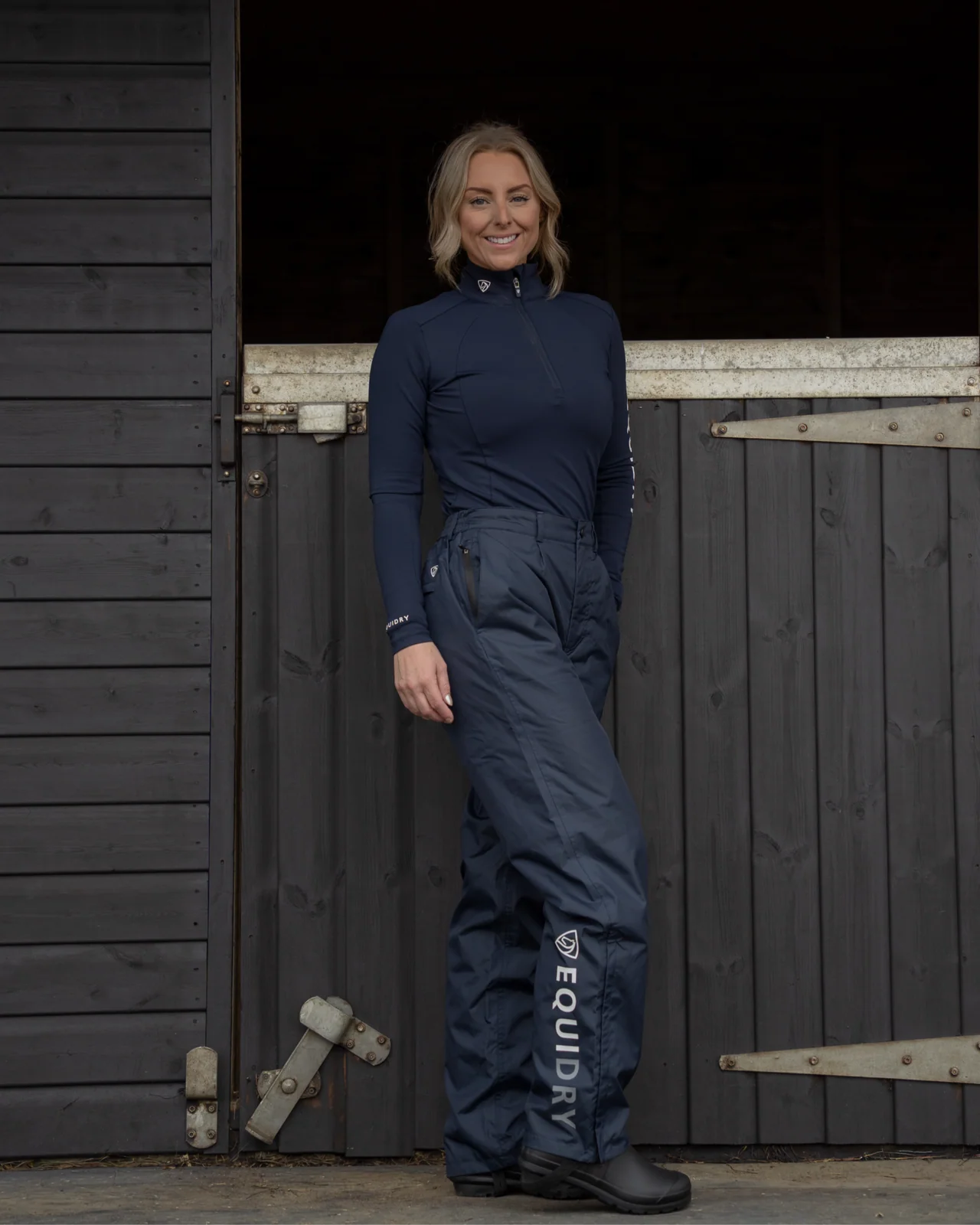 EQUIDRY Waterproof Trousers Fleece Lined Women's Navy