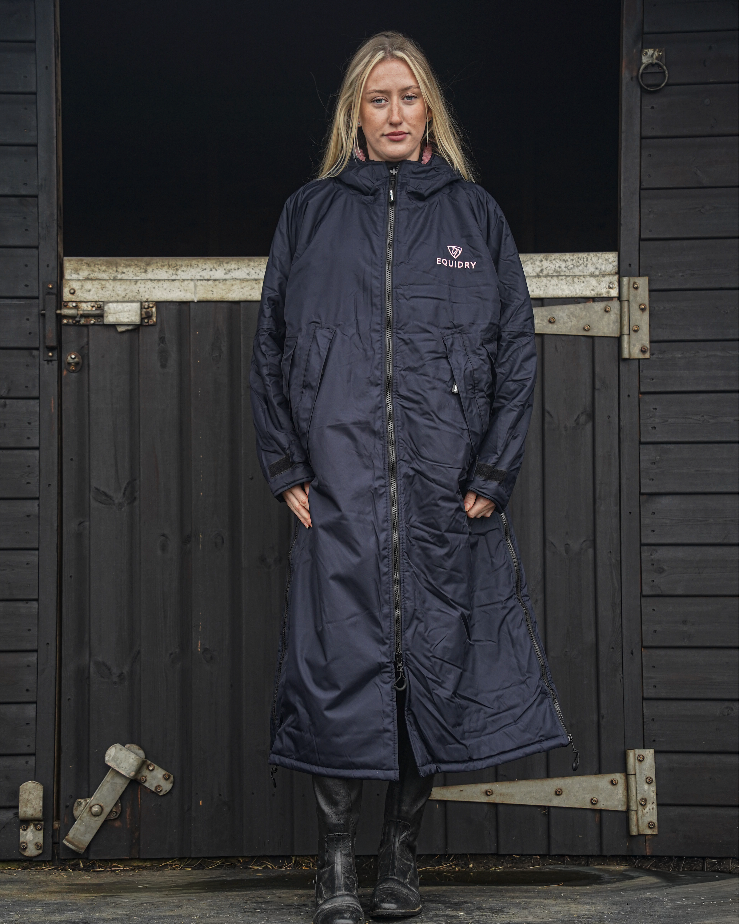 EQUIDRY Original Women's Thick Fleece Navy/Pale Pink