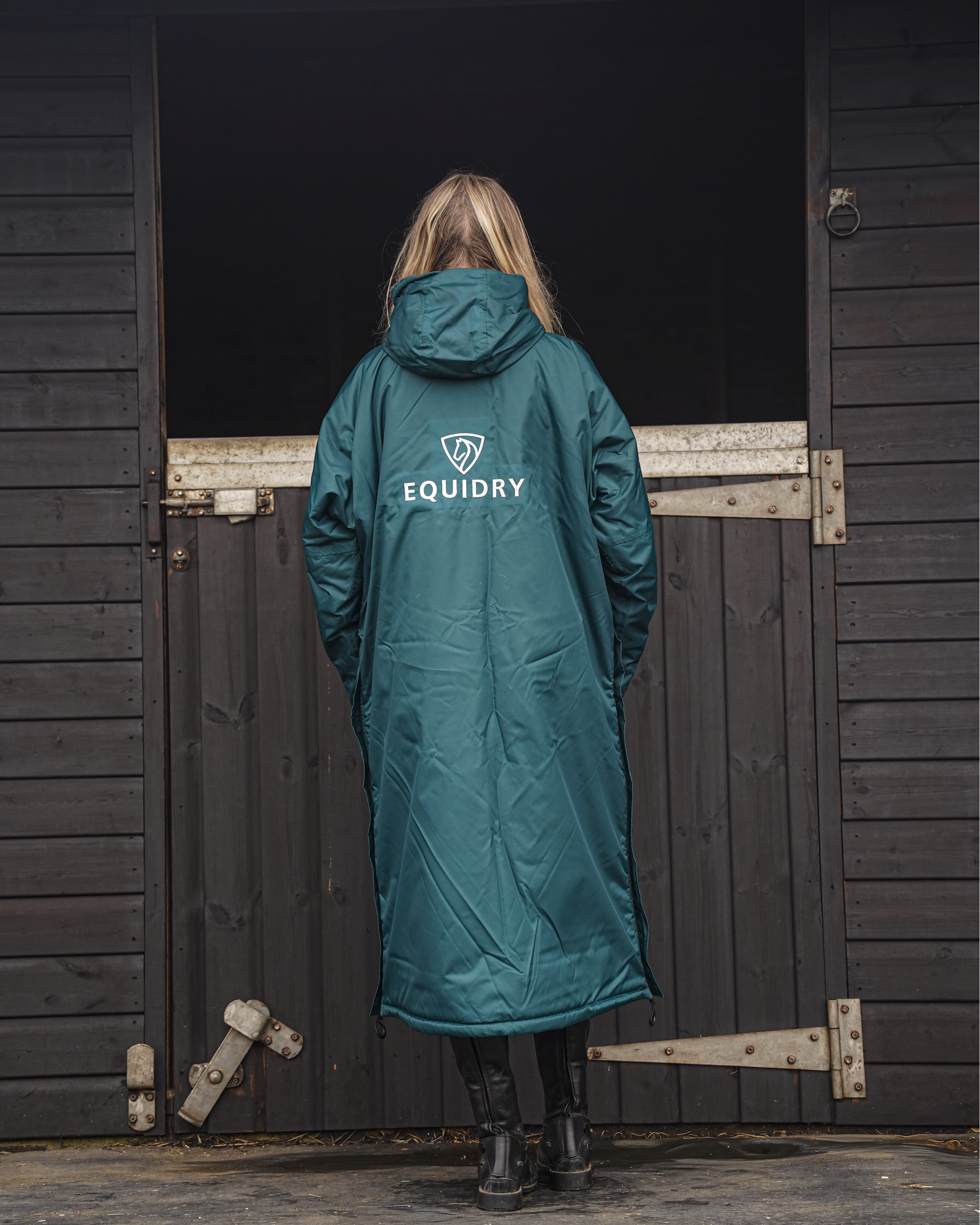 EQUIDRY Evolution Women's Fleece Teal Riding Coat - Waterproof & Warm Equestrian Apparel