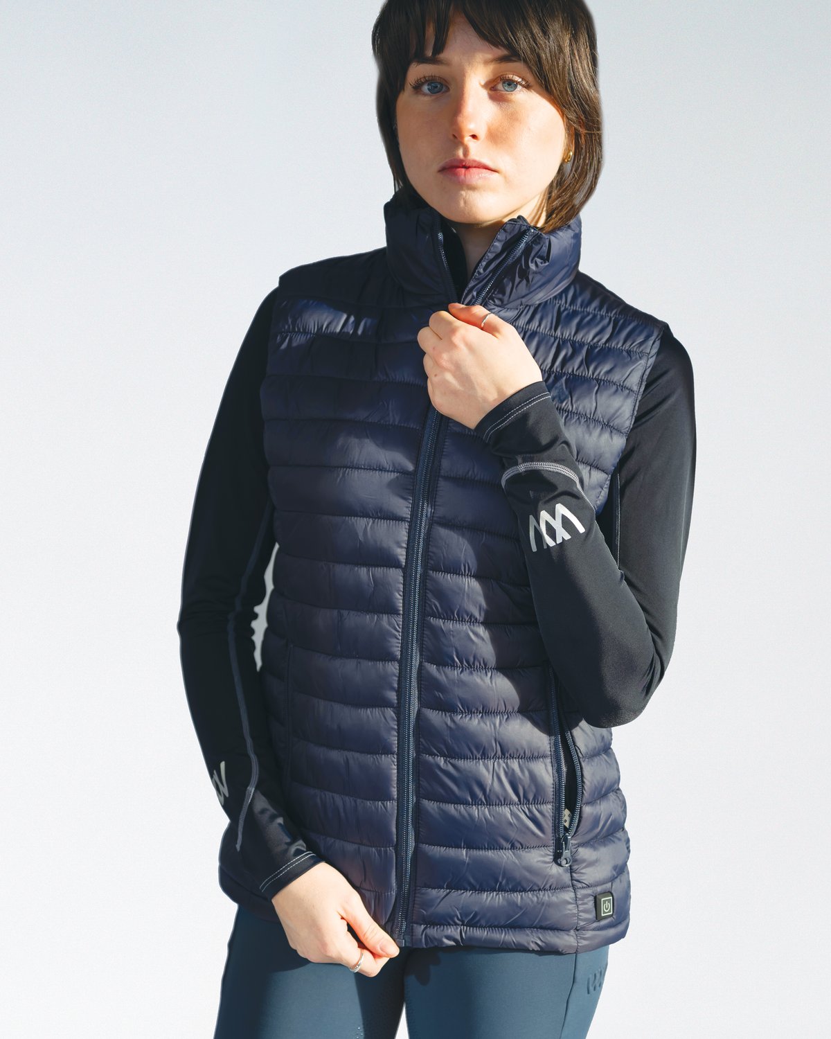 Woof Wear Heated Gilet - Navy Women's Equestrian Vest - Equiflair: Stay Warm & Stylish Riding!
