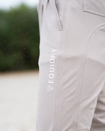 EQUIDRY Men's Waterproof Riding Breeches - Beige | Water-Repellent Equestrian Pants