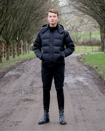 Equidry Men's Black Waterproof Breeches with Full Seat Grip for Equestrian Riding