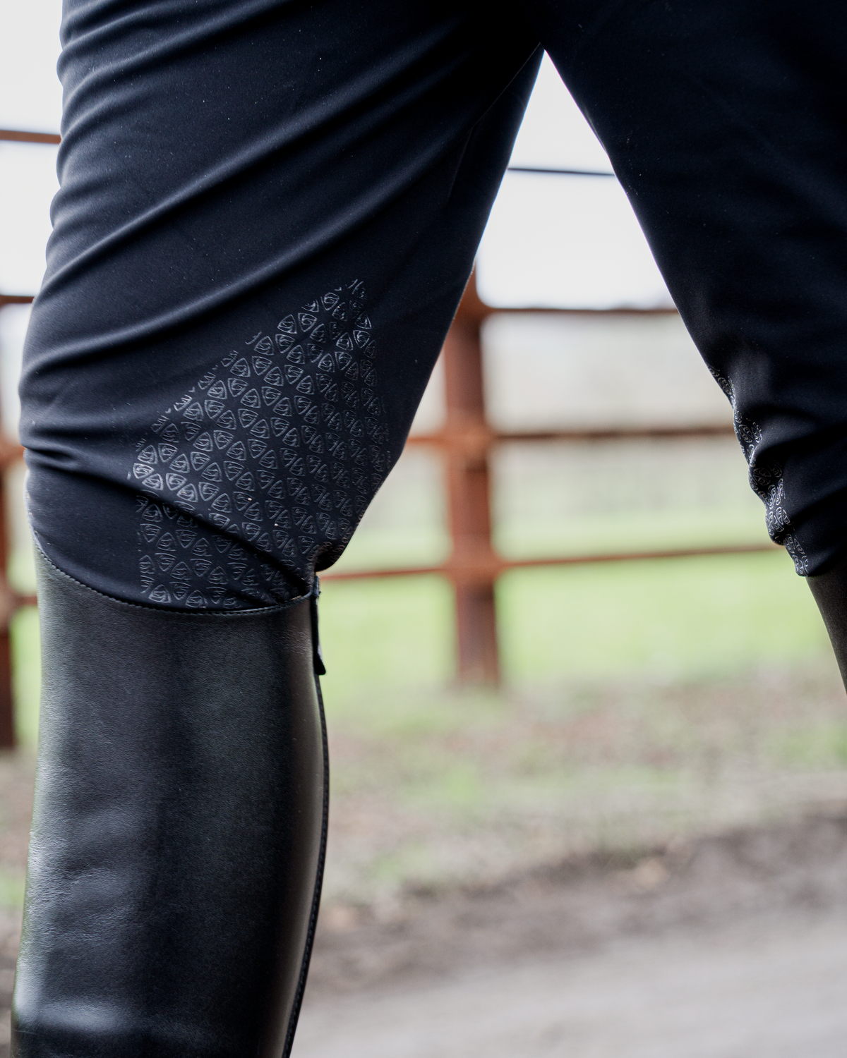 Men's Black Waterproof Equestrian Breeches with Full Seat Grip | EQUIDRY