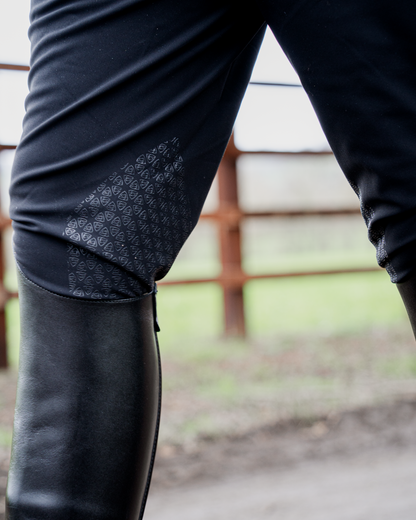 Men's Black Waterproof Equestrian Breeches with Full Seat Grip | EQUIDRY