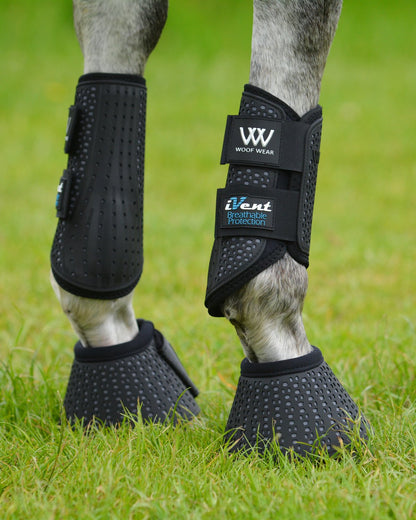 WOOF WEAR iVent Hybrid Horse Brushing Boots Black Steel - Breathable Leg Protection for Horses