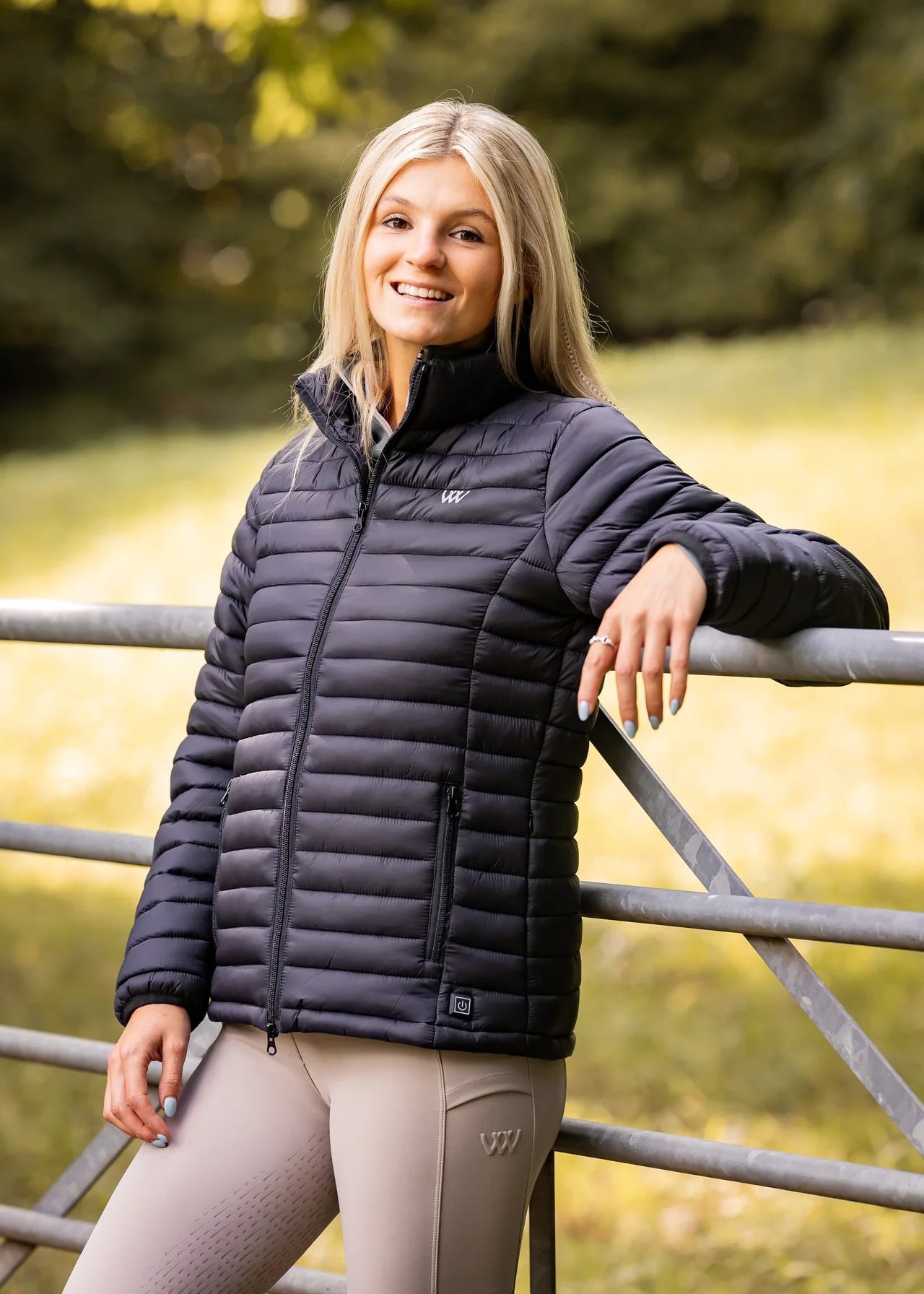 Woof Wear Heated Jacket Black - Equestrian Women's Insulated Winter Coat | Equiflair