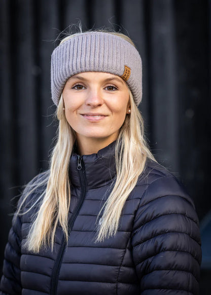 WOOF WEAR Ribbed Headband Stone - Fleece Lined Winter Headwear by Equiflair