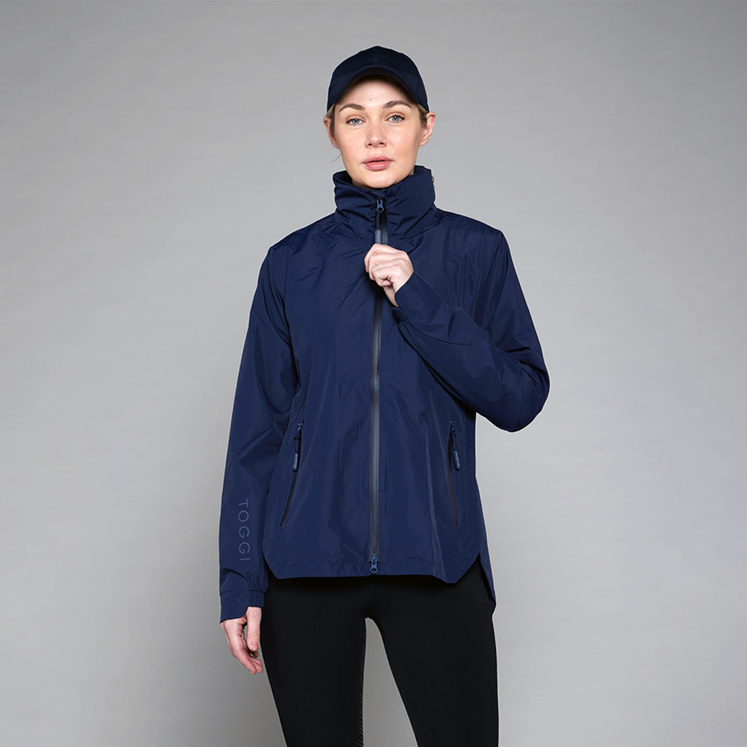 Toggi Defender Waterproof Jacket for women in navy blue - protective and stylish.