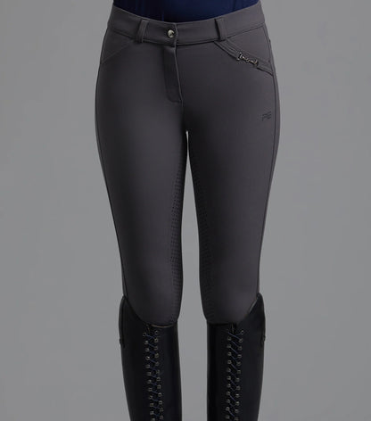 Premier Equine Delta Ladies Riding Breeches - Anthracite, Full Seat Gel, Equestrian Apparel