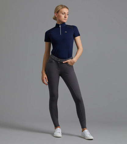 Premier Equine Delta Ladies Riding Breeches - Full Seat Gel, Anthracite. Equiflair