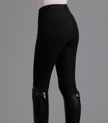 Premier Equine Delta Black Full Seat Gel Riding Breeches Equestrian Pants Women's