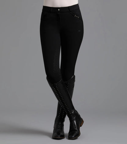 Premier Equine Delta Ladies Black Full Seat Gel Riding Breeches - Equestrian Apparel