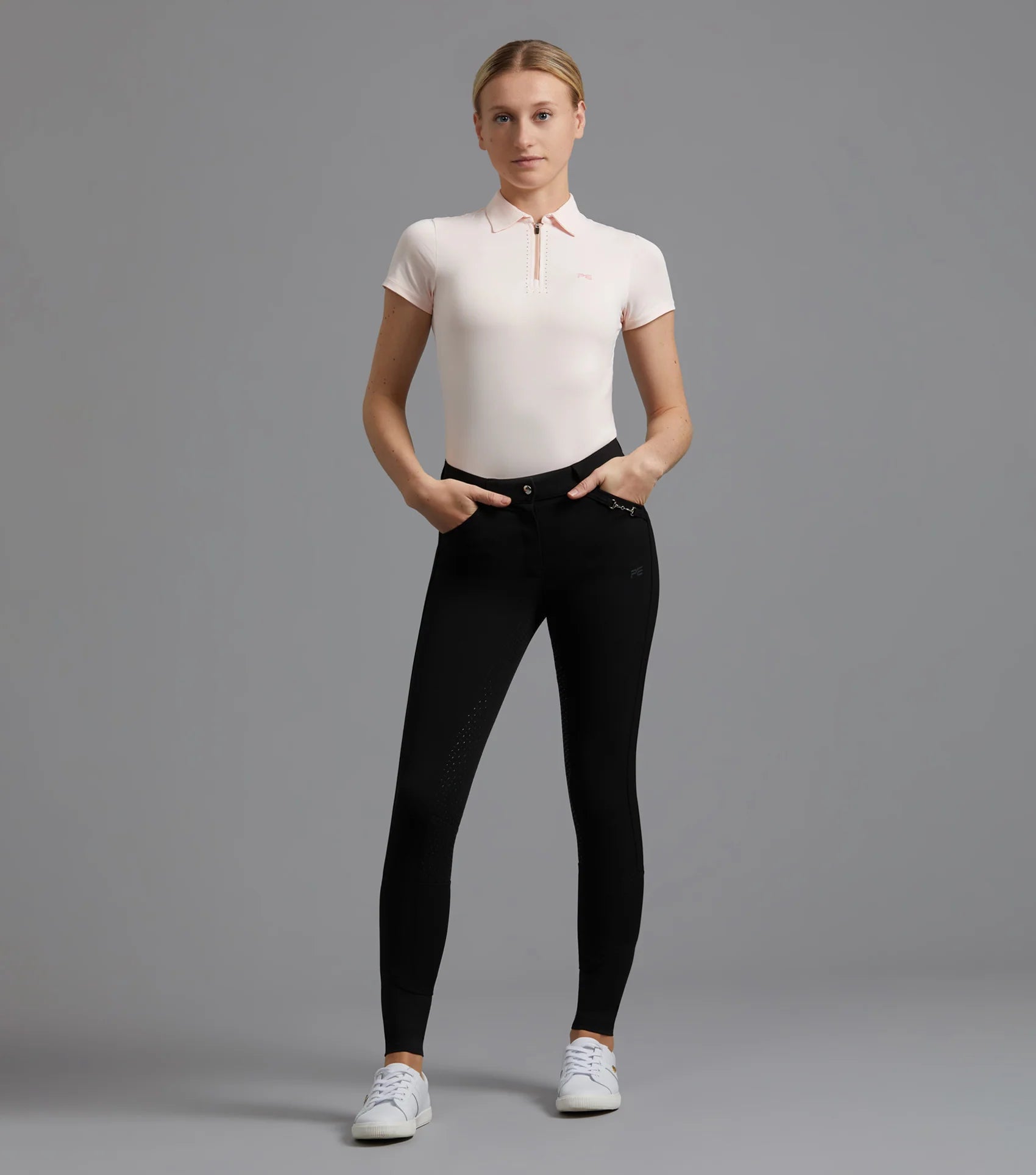 Premier Equine Delta Ladies Black Riding Breeches - Equestrian Apparel for Women
