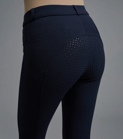 PREMIER EQUINE DELTA Ladies Navy Riding Breeches with Full Seat Gel - Equestrian Apparel