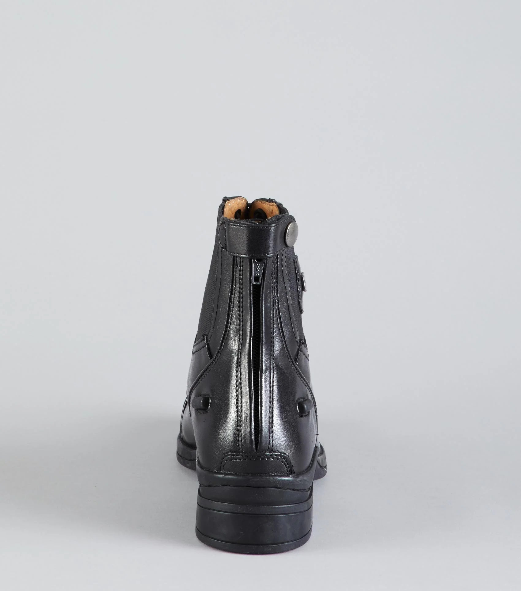 Premier Equine Ladies Black Leather Riding Boots | Paddock Boots with Rear Zip