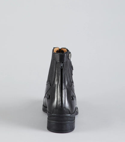 Premier Equine Ladies Black Leather Riding Boots | Paddock Boots with Rear Zip