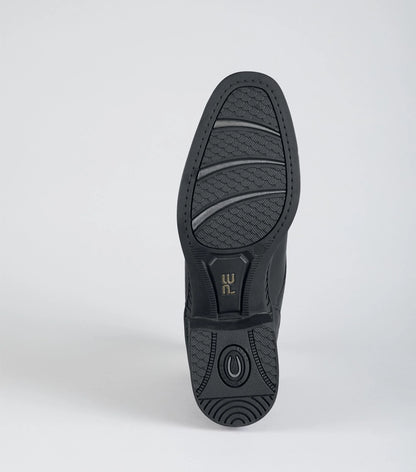 Premier Equine Black Leather Riding Boot Sole - Equiflair Paddock Boot with Arch Support, Anti-Slip Sole