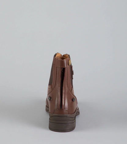 Back view of PREMIER EQUINE brown leather paddock riding boot