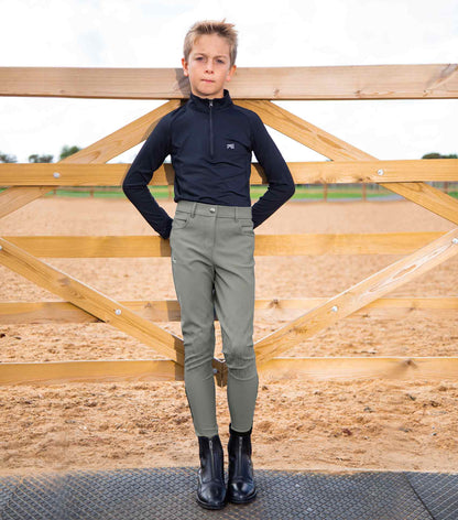 Premier Equine Derby Boy's Grey Riding Breeches: Stylish equestrian apparel for young riders. #equestrian #ridingbreeches