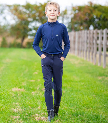 Premier Equine Derby Boys Riding Breeches Navy - Equestrian Apparel