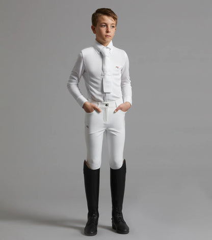 Premier Equine Derby Boys White Riding Breeches - Equestrian Competition Outfit