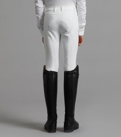 Boys White Equestrian Riding Breeches & Black Boots - Competition Style | Equiflair