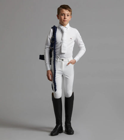 Premier Equine Derby Boys Competition Riding Breeches White