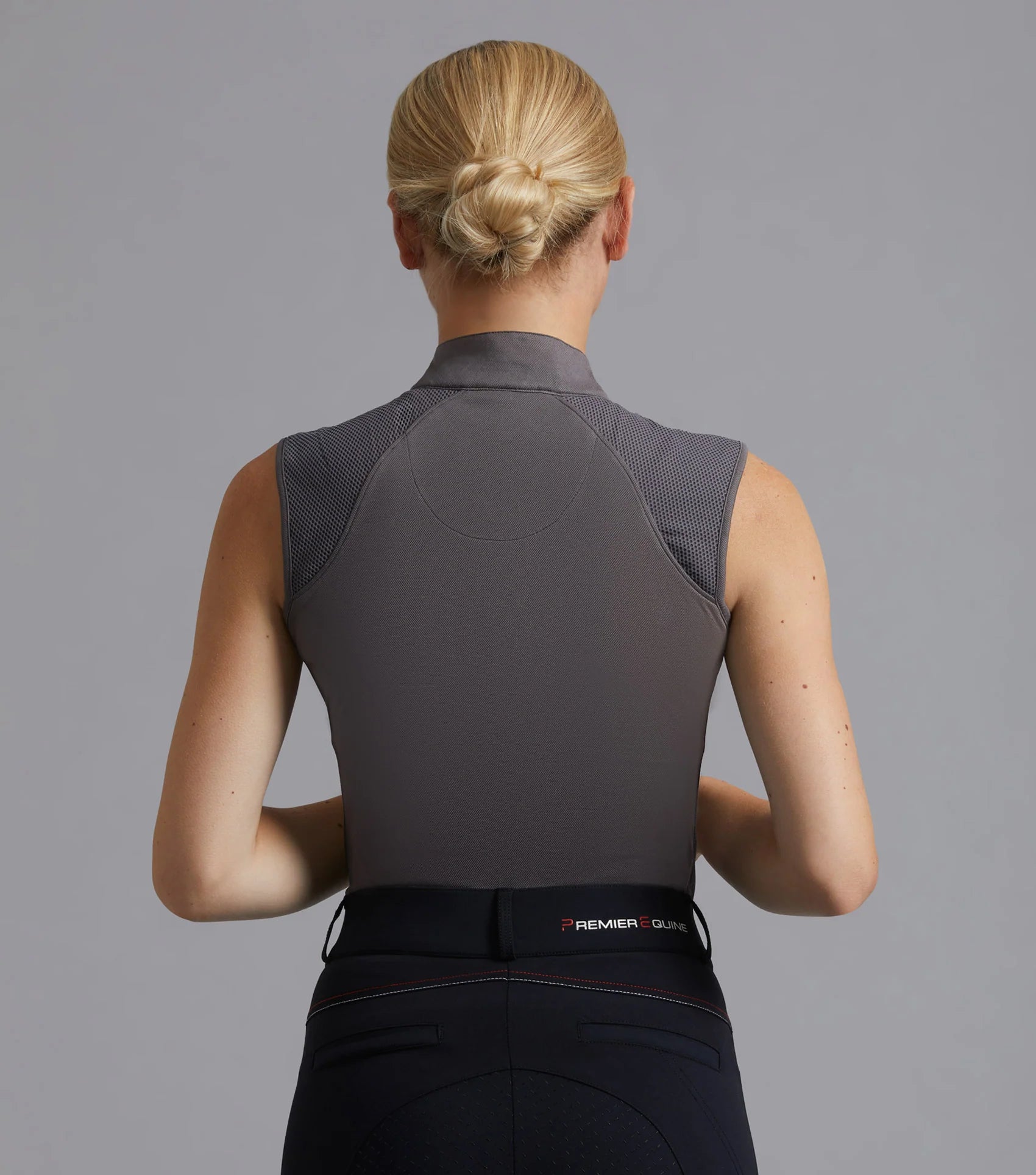 Premier Equine Derina Sleeveless Riding Top - Anthracite Grey - Ladies Technical Equestrian Apparel