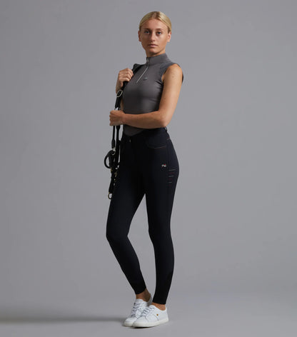 Premier Equine Derina Ladies Sleeveless Riding Top - Anthracite Grey | Equestrian Apparel