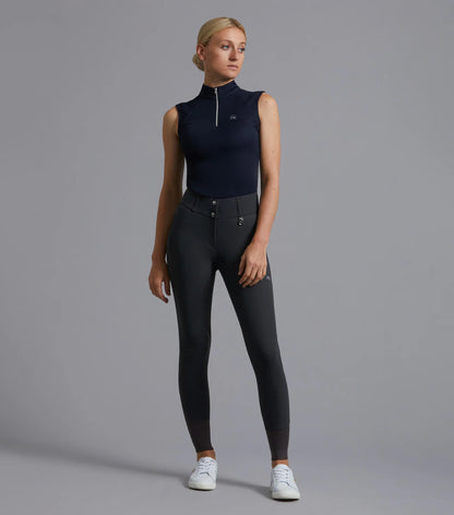 Premier Equine Derina Ladies Technical Sleeveless Riding Top Navy - Summer Equestrian Apparel