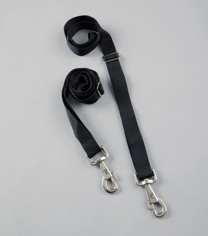 PREMIER EQUINE DETACHABLE LEG STRAPS Black - Nylon Adjustable Horse/Pony Leg Straps with Stainless Steel Clips