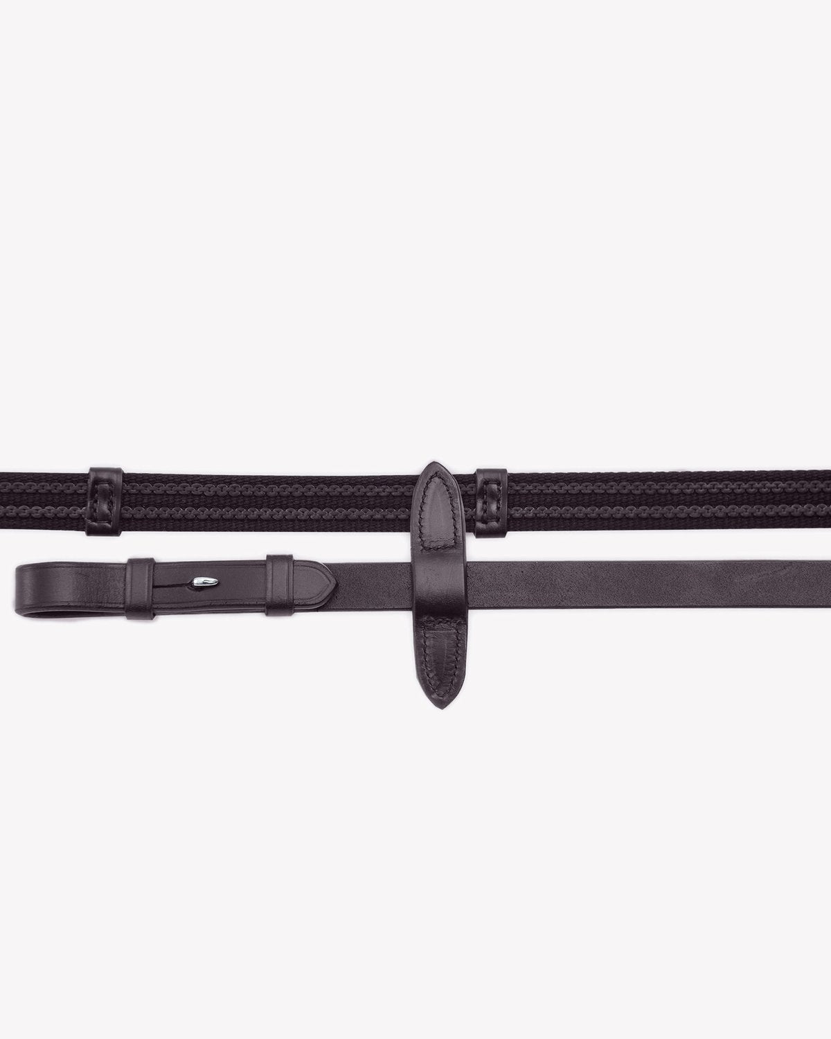Premier Equine Domenico Web & Rubber Grip Reins Brown