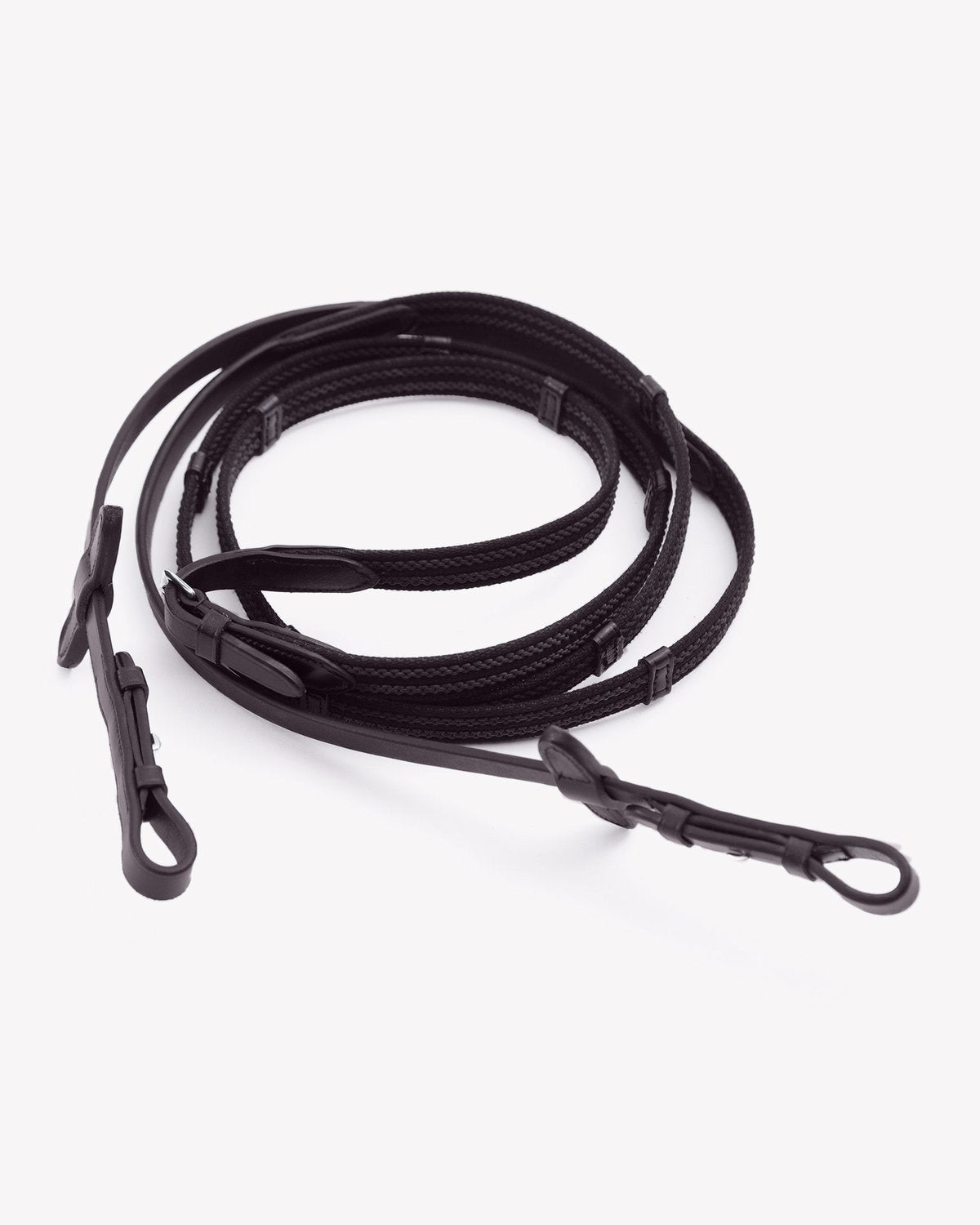 Premier Equine Domenico Web & Rubber Grip Reins Brown