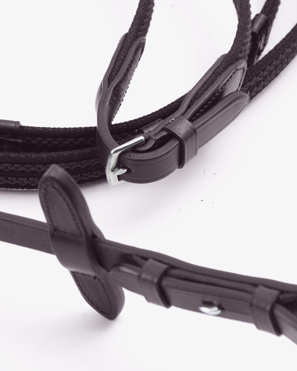 Premier Equine Domenico Web & Rubber Grip Reins Brown