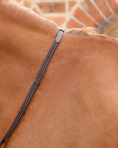 Premier Equine Domenico Web & Rubber Grip Reins Brown