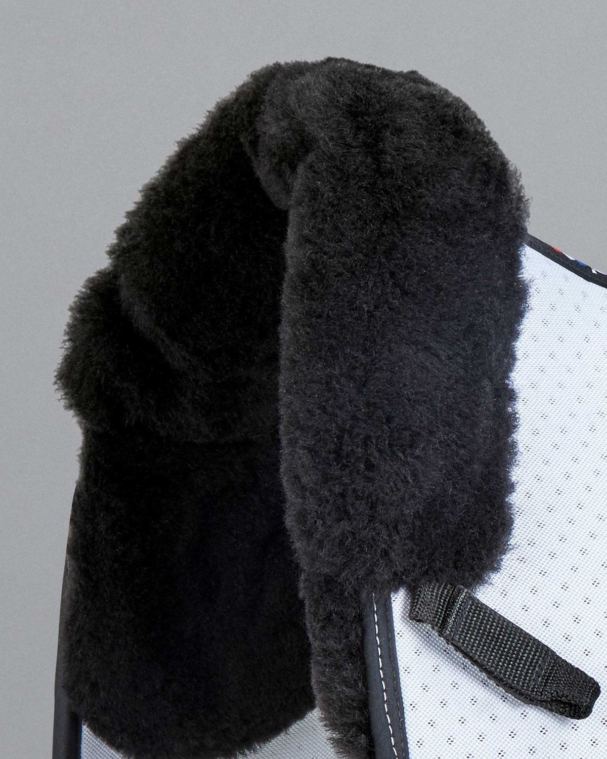 Dressage Saddle Pad - White AirTech Pad with Black Wool Lining for Horse Comfort and Protection