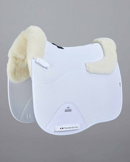 Premier Equine Dressage Saddle Pad: Shockproof, Wool Lined for Horse Comfort & Protection