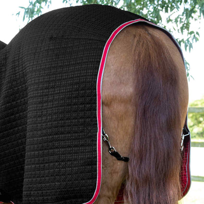 Premier Equine Dry-Tech Horse Cooler Rug Black - Breathable, Quick Drying Horse Rug
