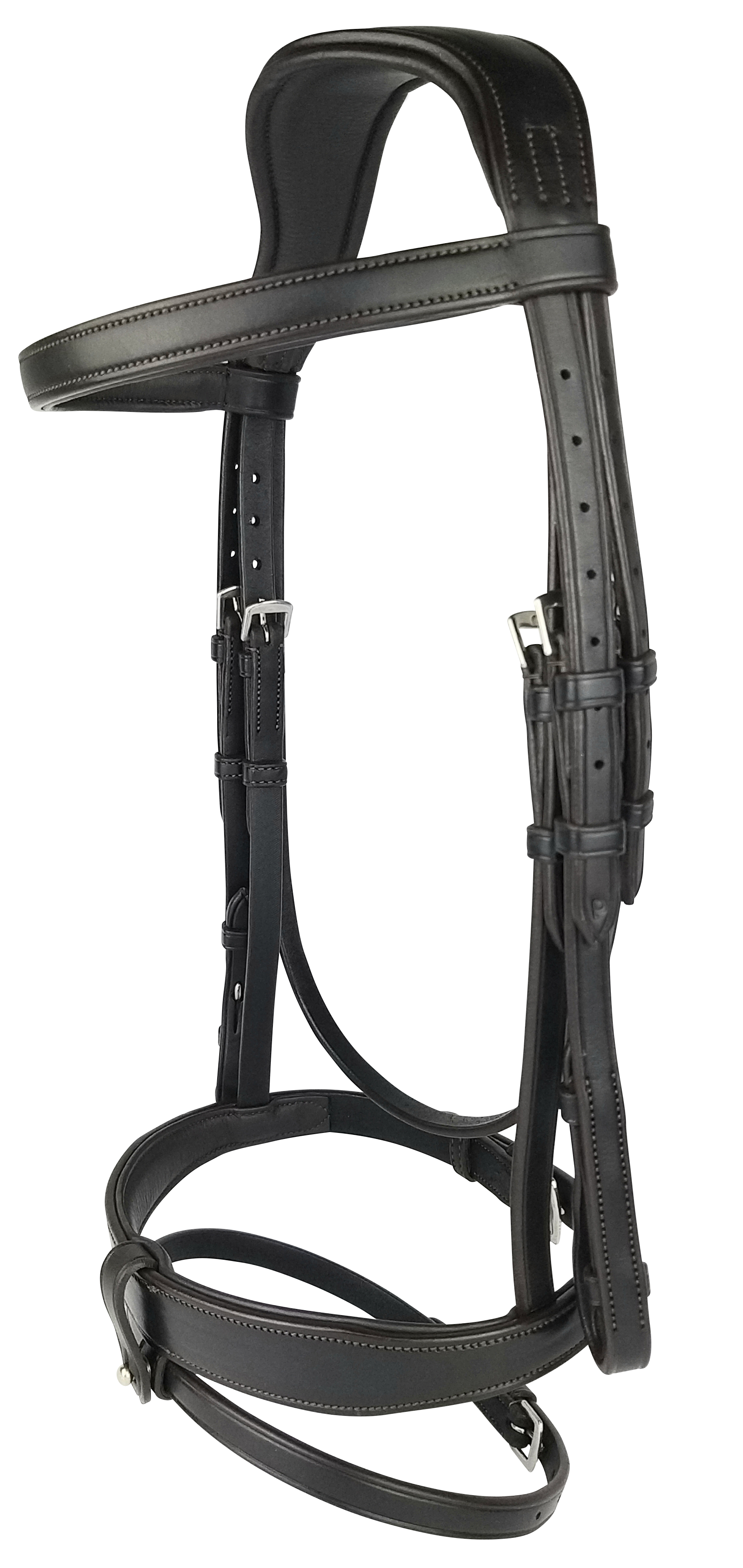 ECORIDER Classic Show Comfort Bridle - Brown Leather Horse Bridle for Equestrian Sports & Showing