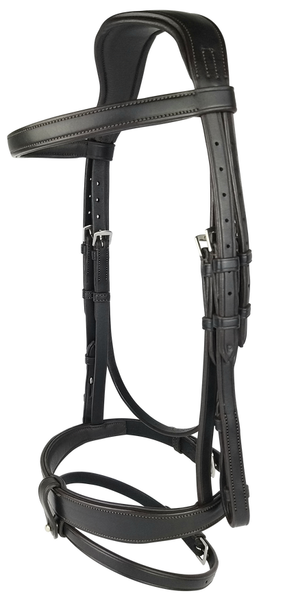 ECORIDER Classic Show Comfort Bridle - Brown Leather Horse Bridle for Equestrian Sports & Showing