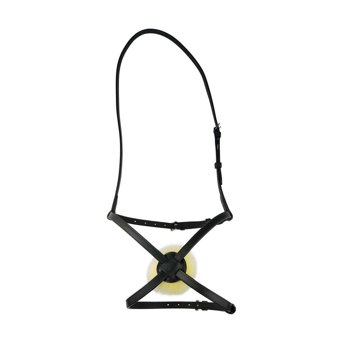 Black Leather Grackle Noseband for Horse Riding - Soft Padded Equestrian Equipment