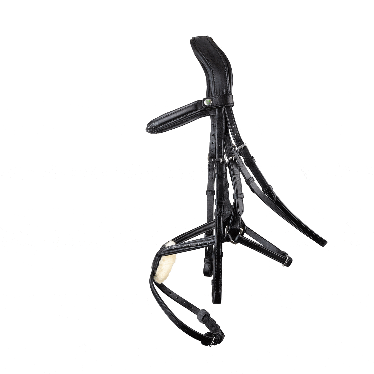 ECORIDER Galway V2.0 Black Horse Bridle - Anatomical Design, Leather Equestrian Tack, Comfortable Fit, Horse Riding Equipment