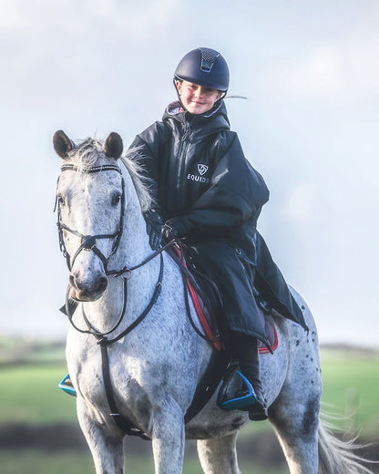 Equidry Children's Black Riding Coat - Fleece Lined, Equestrian Apparel for Kids