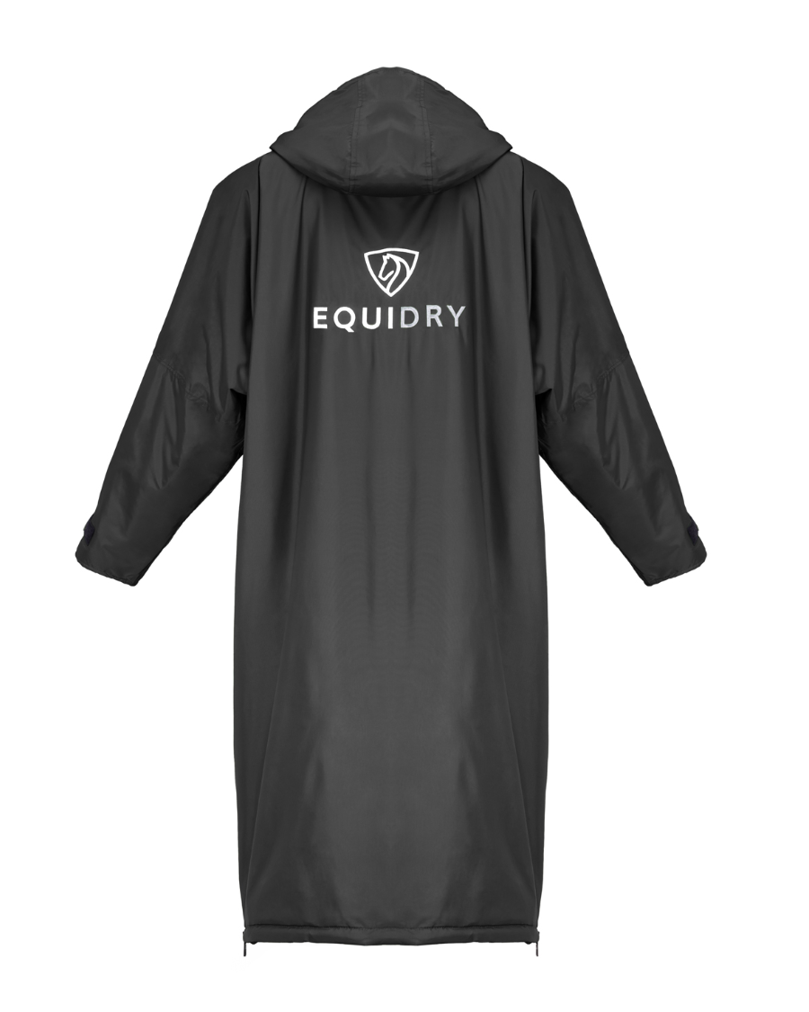 Equidry Children's Fleece Riding Coat - Black | Waterproof & Warm