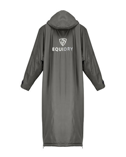 EQUIDRY Children's Grey Riding Coat - Fleece Lined, Waterproof Outdoor Equestrian Apparel