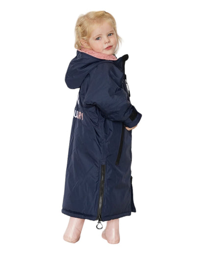 Equidry Child's Riding Coat - Waterproof, Fleece-Lined Navy & Pink Outdoor Jacket for Kids