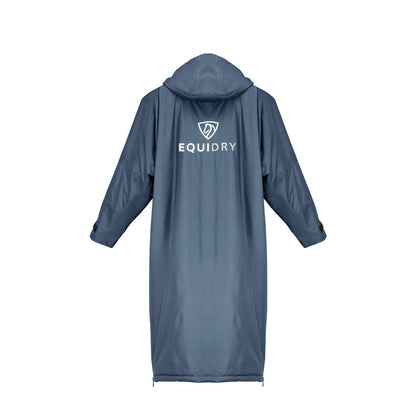 EQUIDRY waterproof horse riding raincoat All Rounder Original thick fleece Women's steel blue back